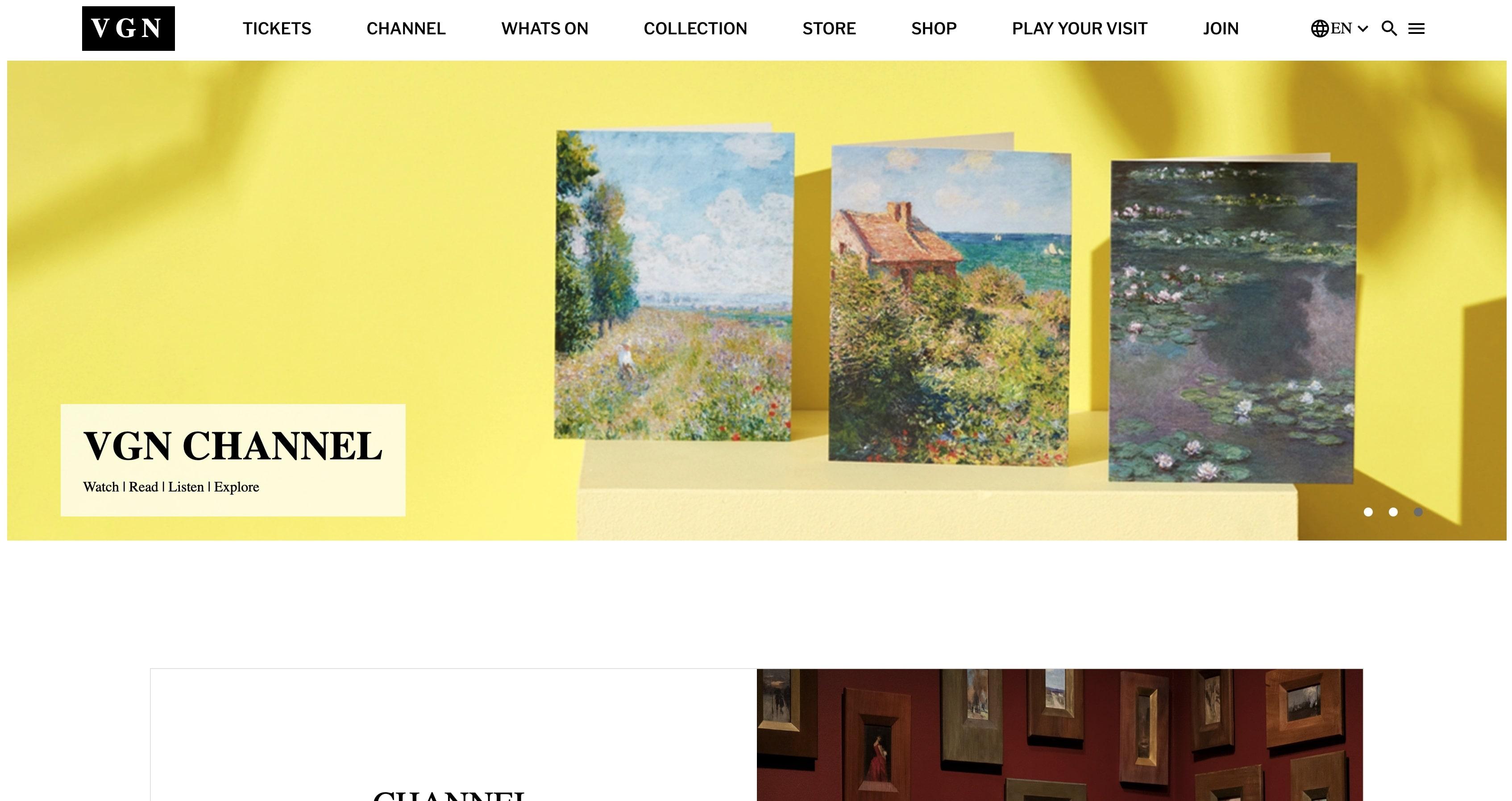 An art gallery website